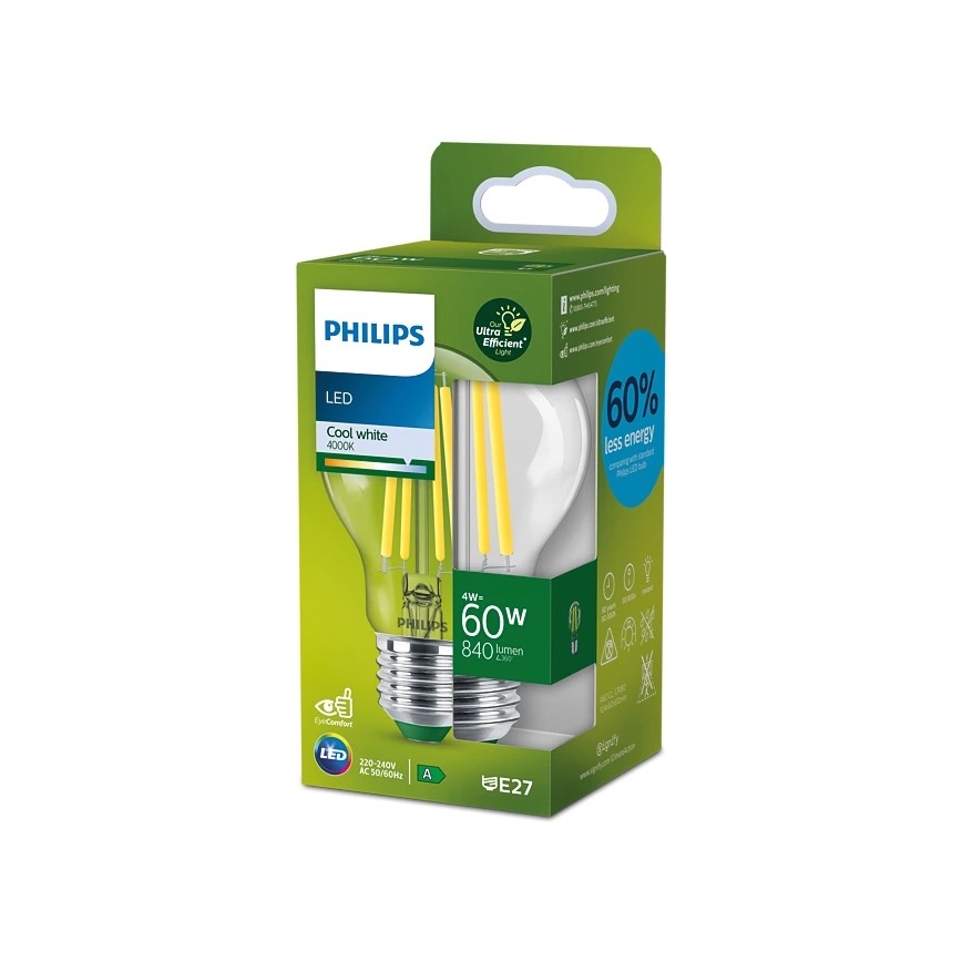 LED-pære VINTAGE Philips A60 E27/4W/230V 4000K