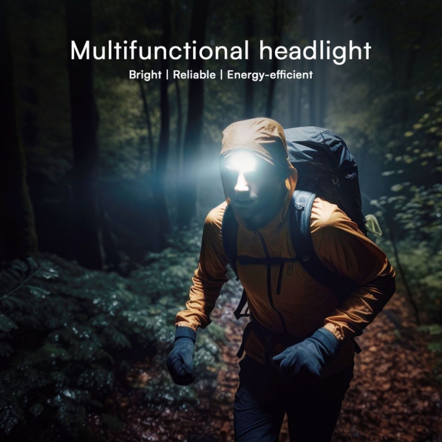 LED RGBW Dæmpbar rechargeable headlamp USB LED/3W/5V IP43 190 lm 24 h