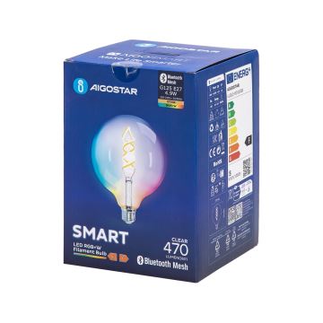 LED RGBW Lyspære FILAMENT G125 E27/4,9W/230V 2700K - Aigostar