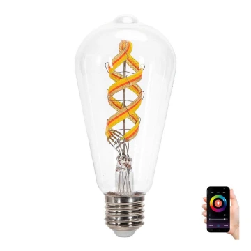 LED RGBW Lyspære FILAMENT ST64 E27/4,9W/230V 2700K - Aigostar