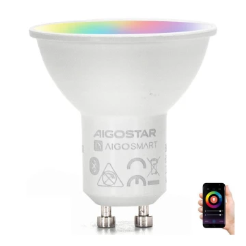 LED RGBW Lyspære GU10/6,5W/230V 2700-6500K - Aigostar