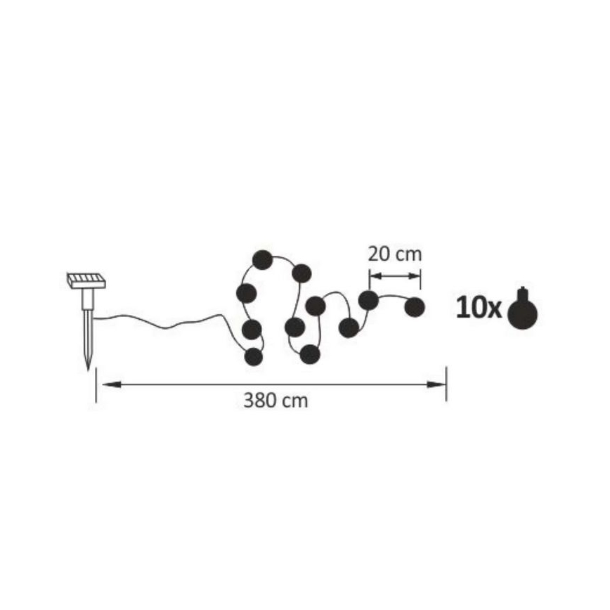 LED Solar dekorativ lyskæde LED/1,2V 3,8 m IP44