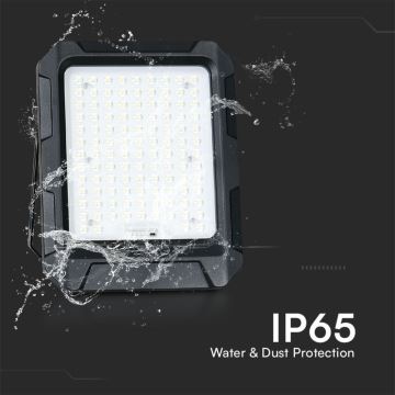 LED Solar projektør LED/15W/3,7V IP65 4000K sort + fjernbetjening