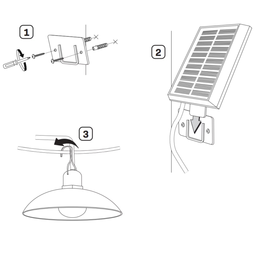 LED solcellelampe CELINA LED/1,8W/3,7V IP44 + fjernbetjening