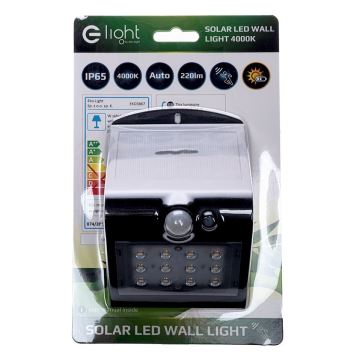 LED solcellelampe med motion sensor LED/1,5W/1200 mAh 3,7V IP65