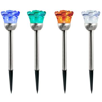 LED solcellelampe med RGB-farver ROSE LED/1,2V IP44