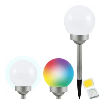 LED solcellelampe RGB-farver BALL LED/0,2W/AA 1,2V/600 mAh IP44