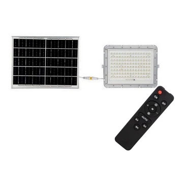 LED Soldrevet projektør LED/20W/3,2V 4000K hvid IP65 + fjernbetjening