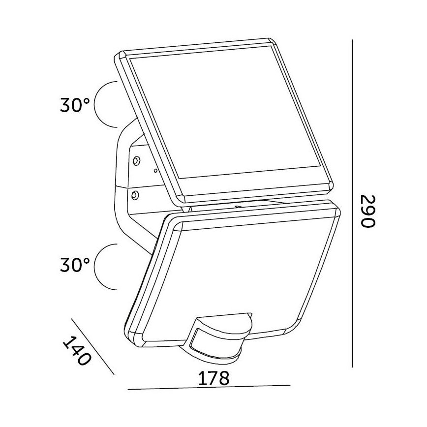 LED Soldrevet projektør med sensor LED/10W/3,7V 4000K IP54 3000 mAh