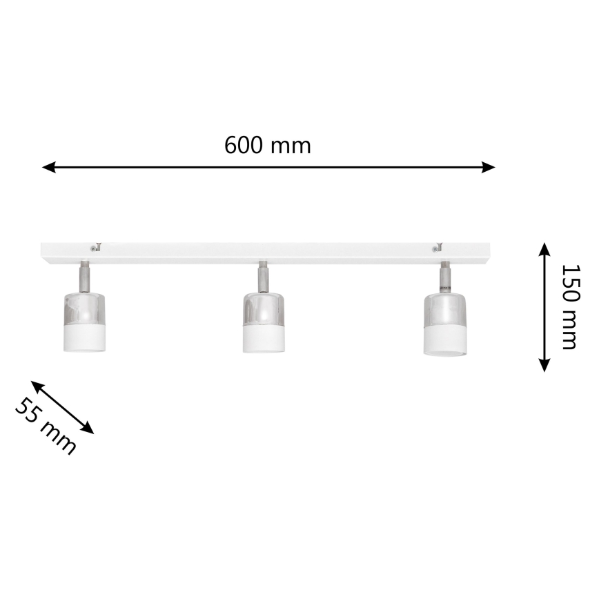 LED spotlampe TUBSSON 3xGU10/6,5W/230V hvid/skinnende krom
