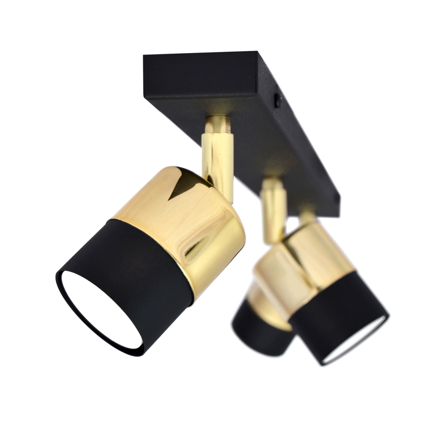 LED spotlampe TUBSSON 3xGU10/6,5W/230V sort/guldfarvet