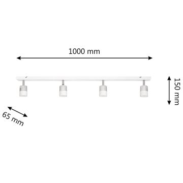 LED spotlampe TUBSSON 4xGU10/6,5W/230V hvid/skinnende krom