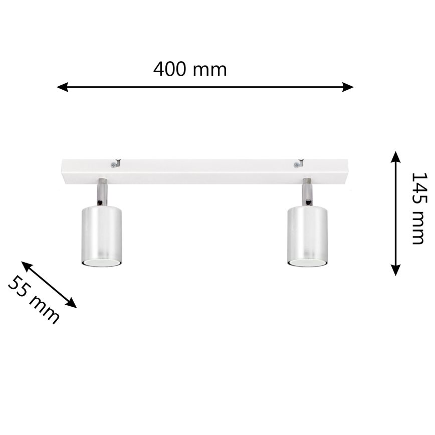 LED spotlampe TUNE 2xGU10/4,8W/230V mat krom/hvid