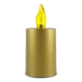 LED stearinlys LED/2xAA varm hvid 10,8 cm guldfarvet