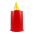 LED stearinlys LED/2xAA varm hvid 10,8 cm rød