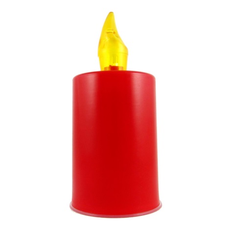 LED stearinlys LED/2xAA varm hvid 10,8 cm rød
