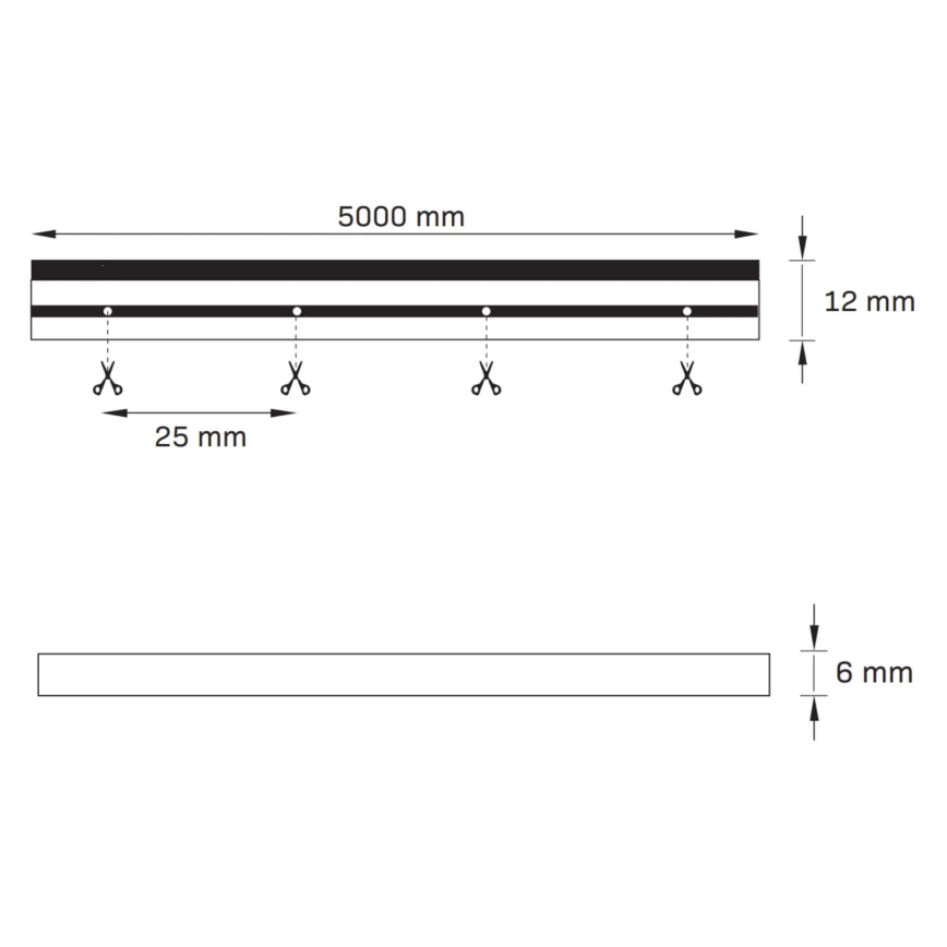 LED strimmel NEON 5 m LED/23W/12V IP65 grøn