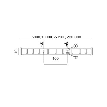 LED strip m. RGB-farver LED/14W/230V 10 m + fjernbetjening