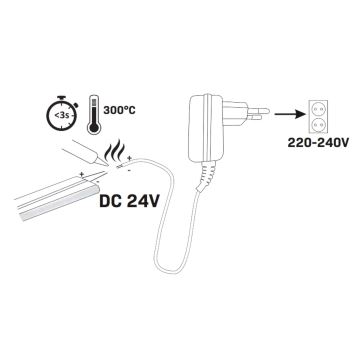 LED strip NEON 5 m LED/40W/24V lyserød IP65