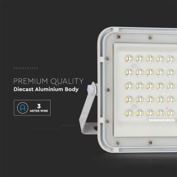 LED Udendørs dæmpbar soldrevet projektør LED/6W/3,2V IP65 6400K hvid + fjernbetjening
