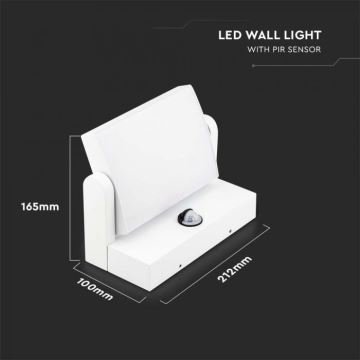 LED Udendørs væglampe med sensor LED/17W/230V 4000K IP65 hvid