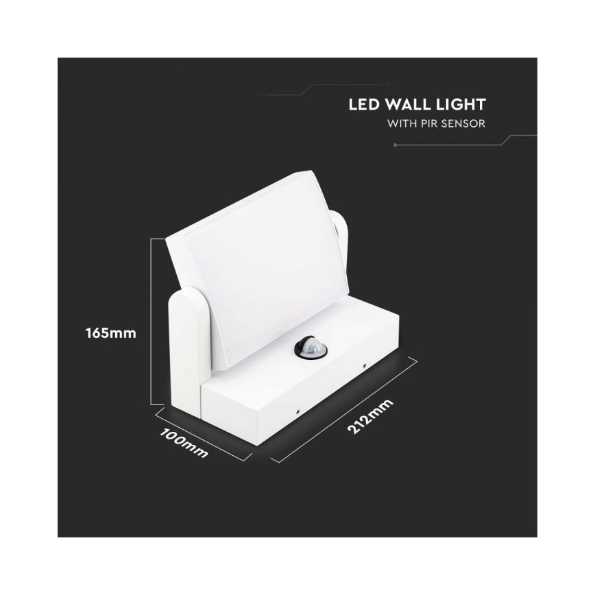 LED Udendørs væglampe med sensor LED/17W/230V 4000K IP65 hvid