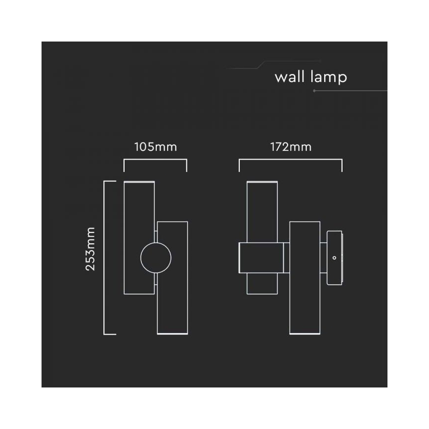 LED Udendørs wall flexible spotlampe 2xLED/3W/230V 3000K IP44 hvid
