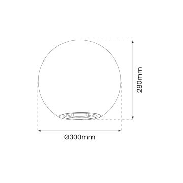 LED udendørslampe GLOBO 1xE27/9W/230V diameter 30 cm IP44