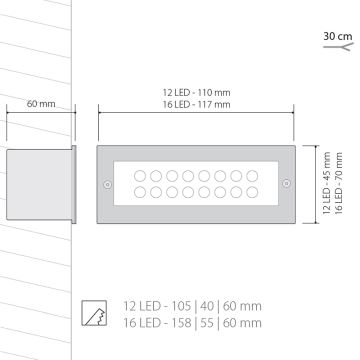 LED udendørslampe INDEX 1x12LED/1W/230V IP54