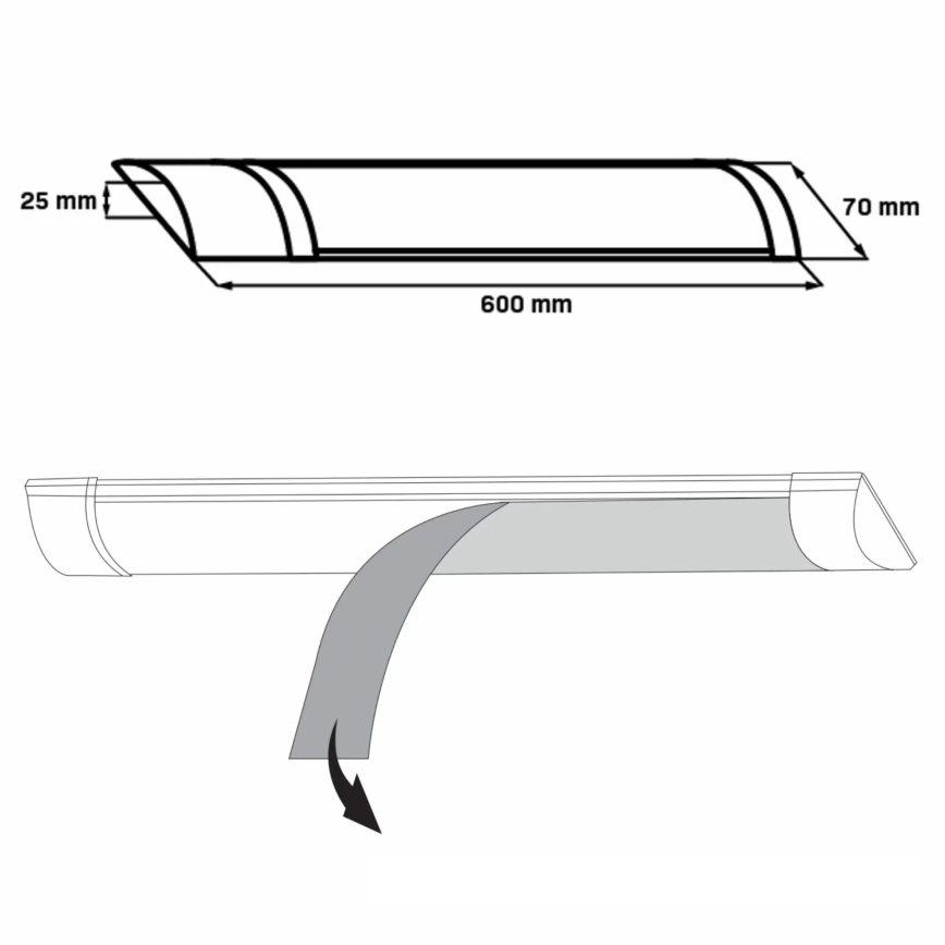 LED underskabslampe LED/18W/230V 4000K 60 cm hvid