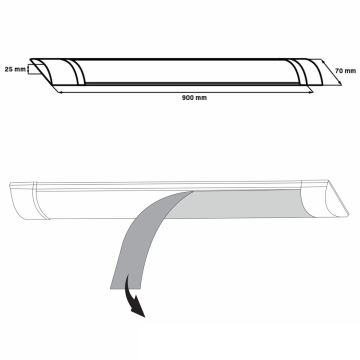 LED underskabslampe LED/30W/230V 4000K 90 cm hvid