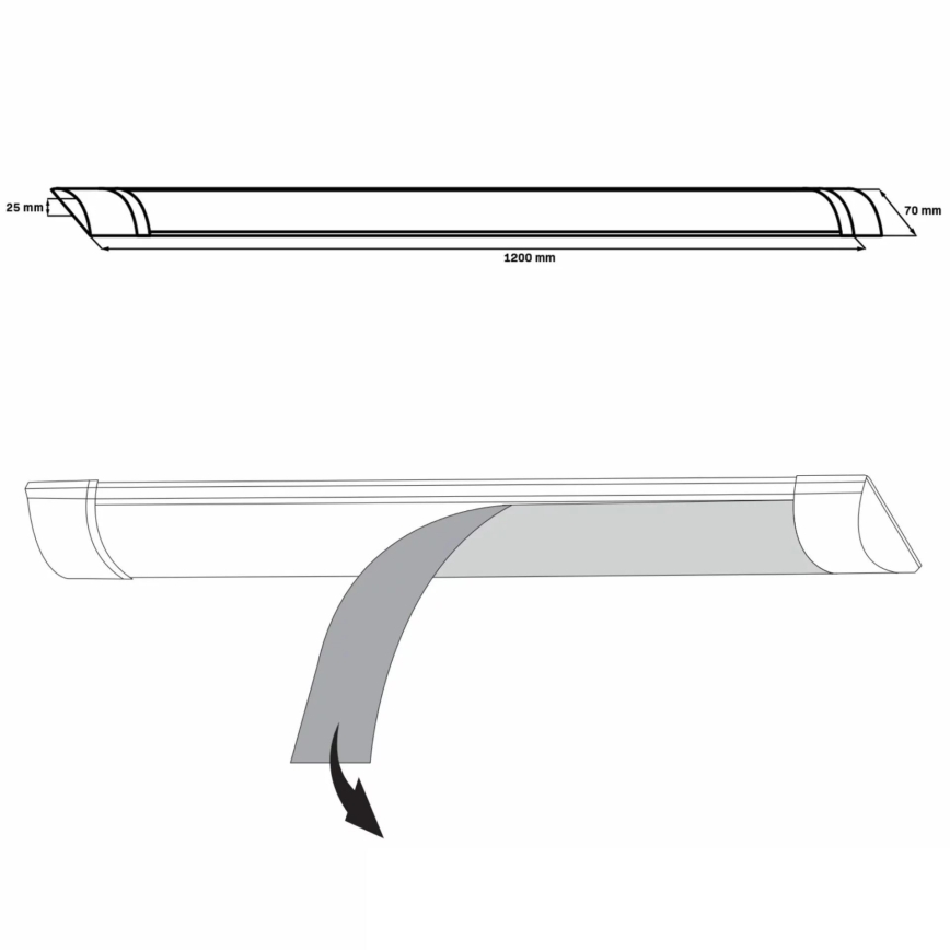 LED underskabslampe LED/36W/230V 4000K 120 cm hvid