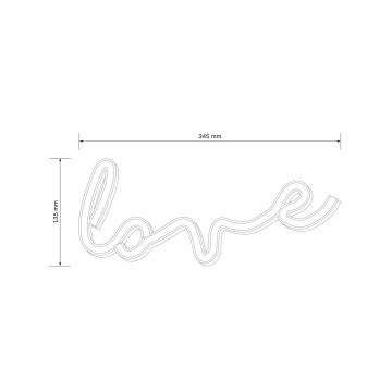 LED Vægdekoration neon LOVE LED/3W/3xAA rød