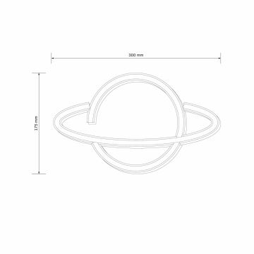 LED Vægdekoration neon PLANET LED/3W/3xAA blå/gul