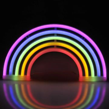 LED Vægdekoration neon RAINBOW LED/3W/3xAA flerfarvet