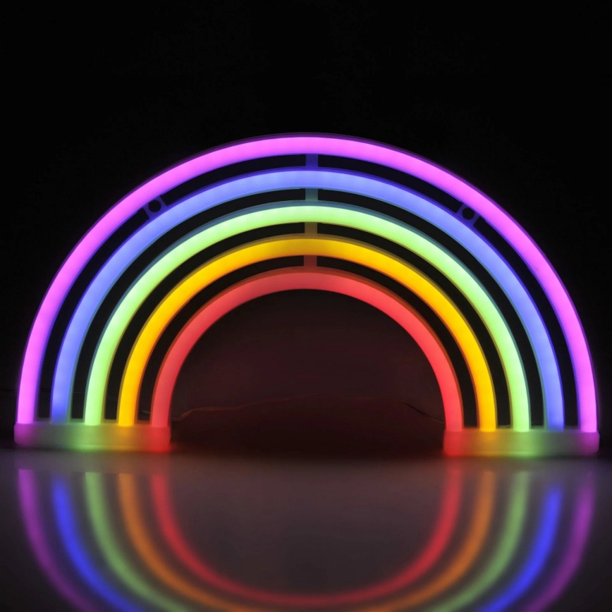 LED Vægdekoration neon RAINBOW LED/3W/3xAA flerfarvet