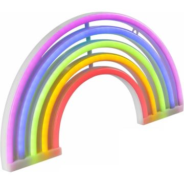 LED Vægdekoration neon RAINBOW LED/3W/3xAA flerfarvet