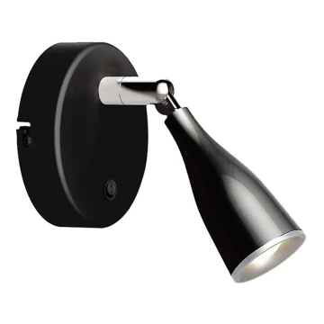 LED vægspot m. kontakt LED/4,5W/230V 3000K sort