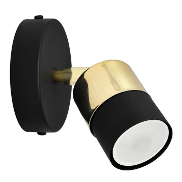 LED vægspot TUBSSON 1xGU10/4,8W/230V sort/guldfarvet