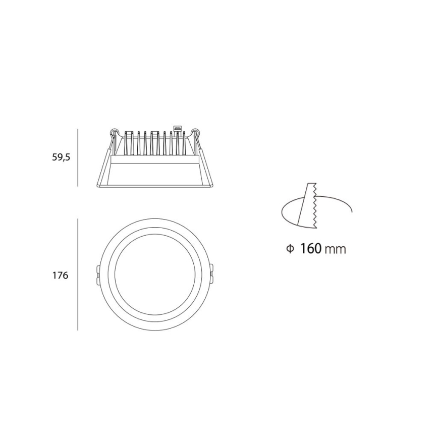 LED2 - LED indbygningslampe til badeværelse ZETA LED/25W/230V 3000K IP44