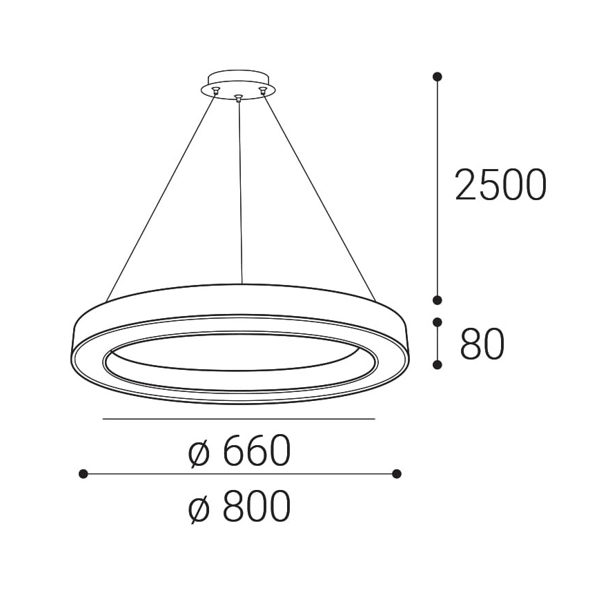 LED2 - LED pendel dæmpbar SATURN LED/60W/230V 3000K/4000K hvid