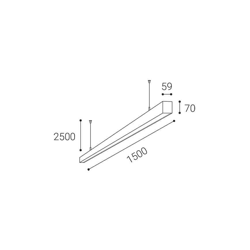 LED2 - LED pendel NOLI LED/60W/230V 3000K/3500K/4000K sort