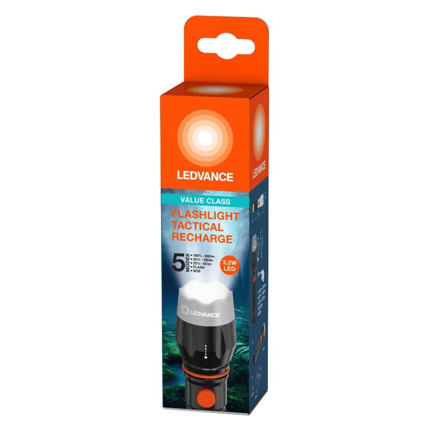 Ledvance - Genopladelig LED lommelygte FLASHLIGHT LED/3,2W/5V 1500mAh