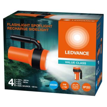 Ledvance - Genopladelig LED lommelygte med powerbank FLASHLIGHT LED/3W/5V 2400mAh