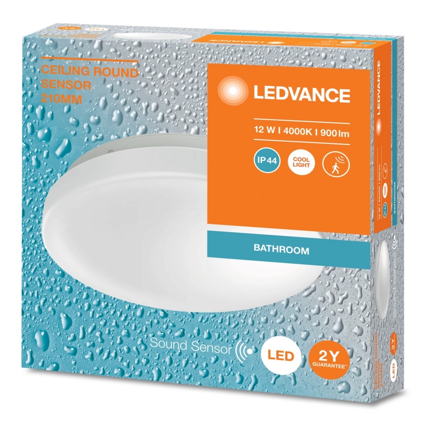 Ledvance - LED loftlampe til badeværelse med sensor CEILING ROUND LED/12W/230V IP44