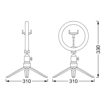 Ledvance - LED bordlampe dæmpbar med et stativ og holder til vlogging LED/5,5W/USB 3000/4000/6500K