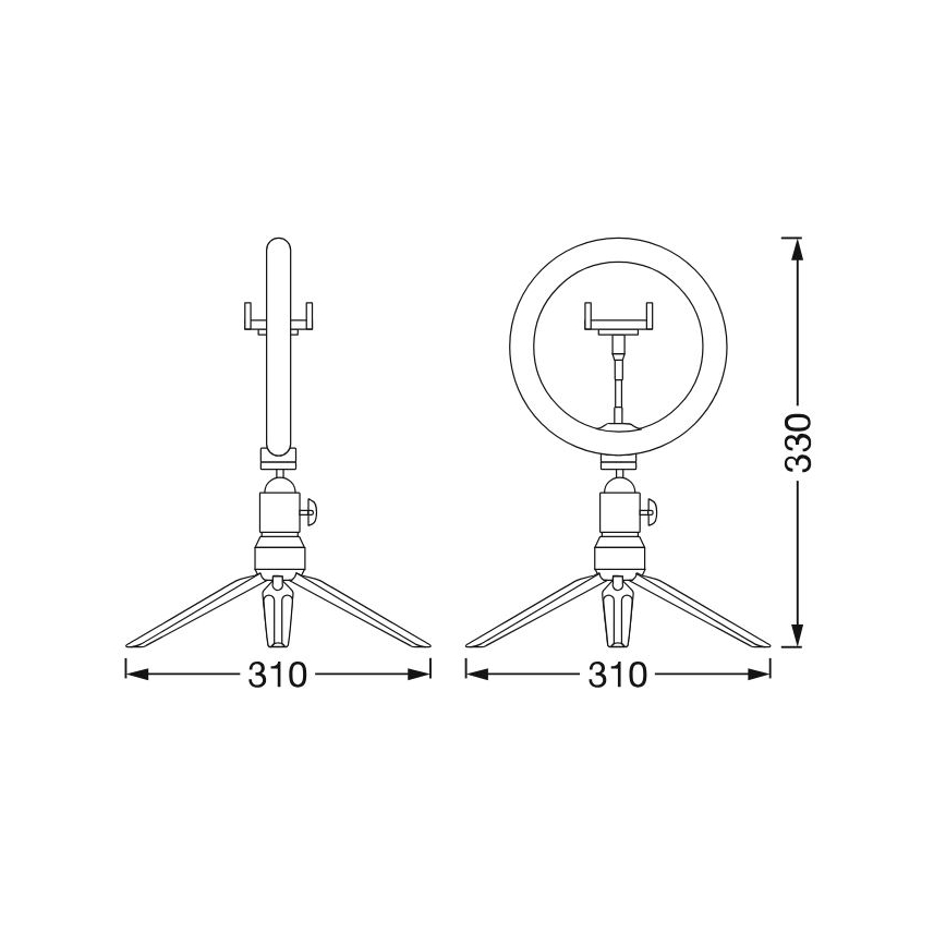 Ledvance - LED bordlampe dæmpbar med et stativ og holder til vlogging LED/5,5W/USB 3000/4000/6500K