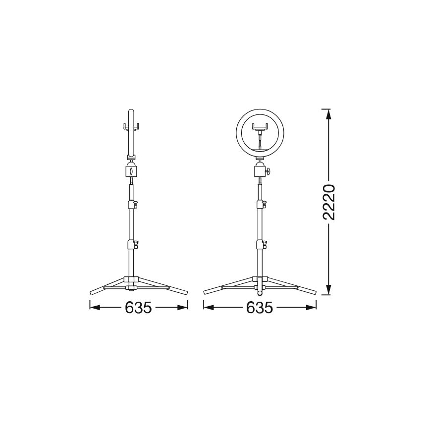 Ledvance - LED gulvlampe dæmpbar med et stativ og holder til vlogging LED/6W/USB 3000/4000/6500K