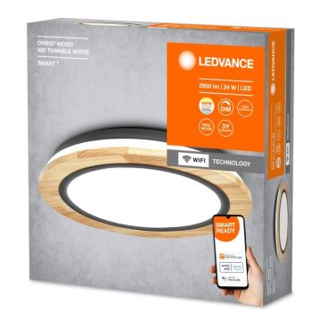 Ledvance - LED loftlampe dæmpbar SMART+ ORBIS WOOD LED/24W/230V 2700-6500K eg Wi-Fi