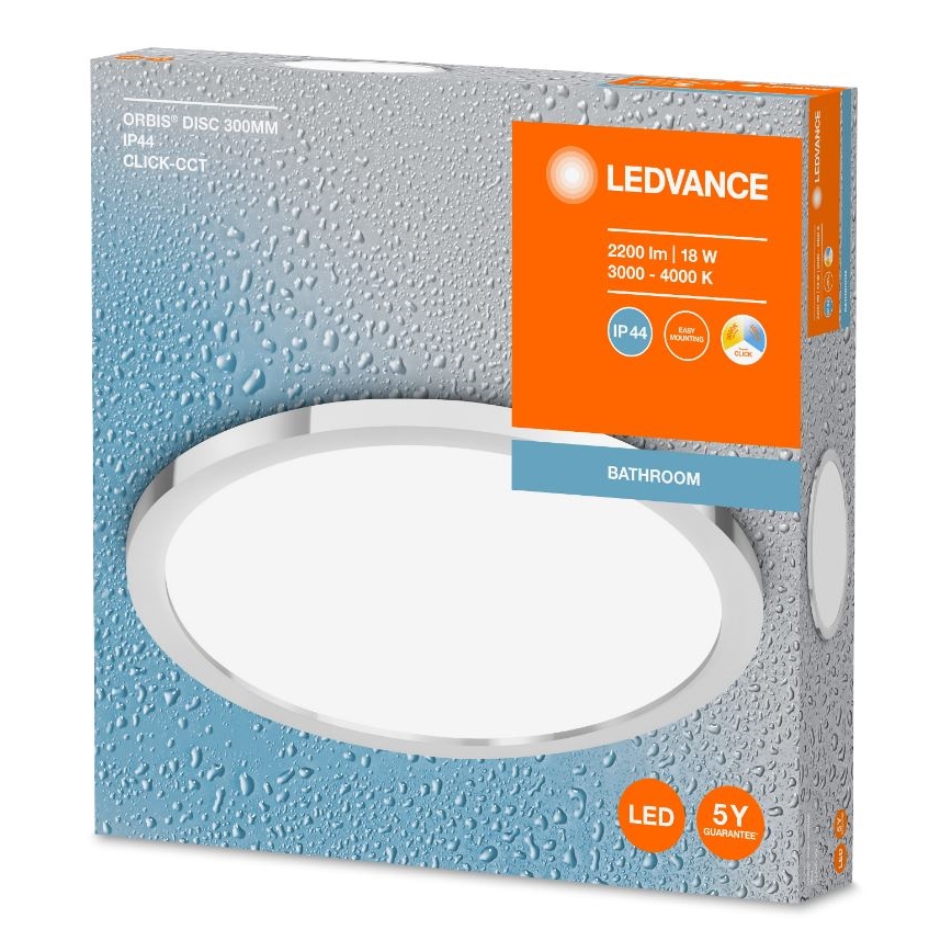 Ledvance - LED loftlampe til badeværelse DISC LED/18W/230V 3000/4000K IP44